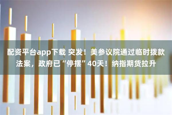 配资平台app下载 突发！美参议院通过临时拨款法案，政府已“停摆”40天！纳指期货拉升